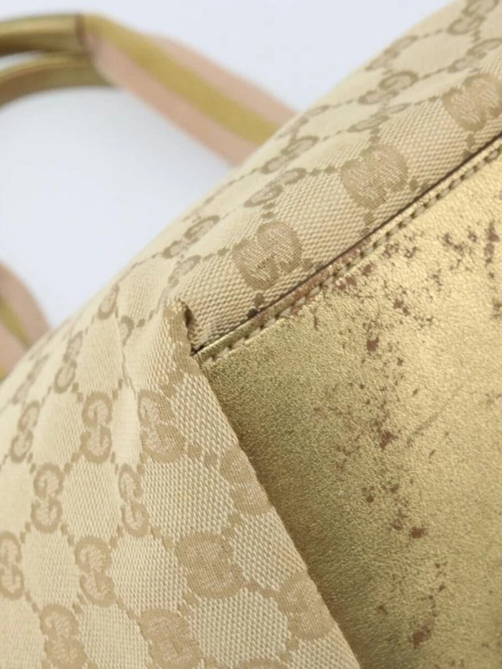 GUCCI GG Canvas Hand Bag Beige Gold 131228 Auth gh1835 - Picture 12 of 16